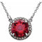 14K White 8 mm Lab-Grown Ruby & .05 CTW Natural Diamond 16