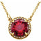 14K Yellow 8 mm Lab-Grown Ruby & .05 CTW Natural Diamond 16