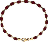 14K Yellow Gold Natural Mozambique Garnet 7.25" Bracelet
