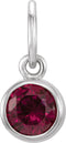 14K White Gold Posh Mommy® Imitation Garnet Charm/Pendant