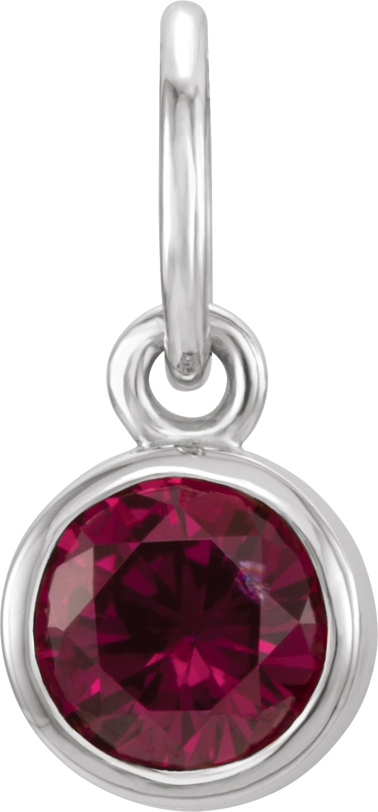 Sterling Silver Posh Mommy® Imitation Mozambique Garnet Charm/Pendant