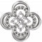 14K White 12.52 x 12.52 mm Clover Slide Pendant Mounting