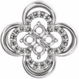 Platinum 12.52 x 12.52 mm Clover Slide Pendant Mounting
