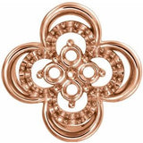 14K Rose 12.52 x 12.52 mm Clover Slide Pendant Mounting