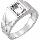 14K White 8x6 mm Oval Ring Mounting