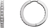 14K White Gold 3/4 CTW Natural Diamond Inside-Outside 18 mm Hoop Earrings