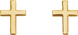 14K Yellow Gold 7.5 mm Cross Earrings