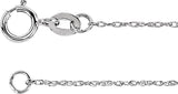 14K White Gold 1 mm Rope 7" Chain