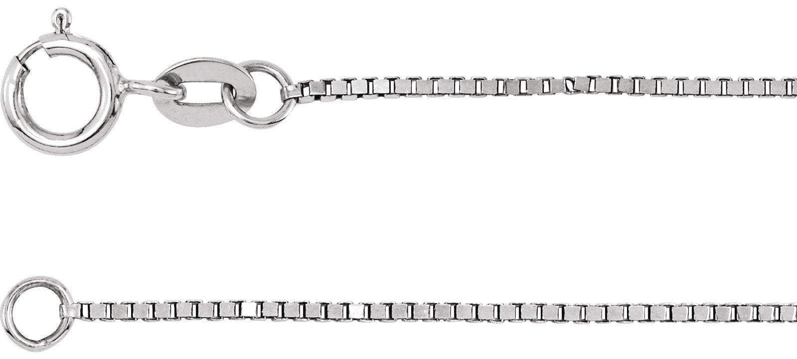14K White Gold .75 mm Box 7" Chain