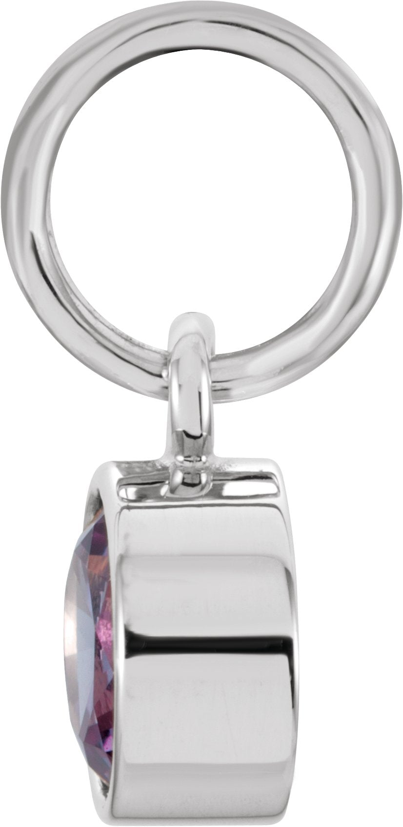 14K White Gold Posh Mommy® Imitation Alexandrite Charm/Pendant