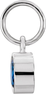Sterling Silver Posh Mommy® Imitation Blue Sapphire Charm/Pendant