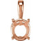 14K Rose 3 mm Round Youth Solitaire Pendant Mounting