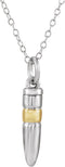 Sterling Silver 14K Yellow Gold-Plated Bullet Ash Holder 18