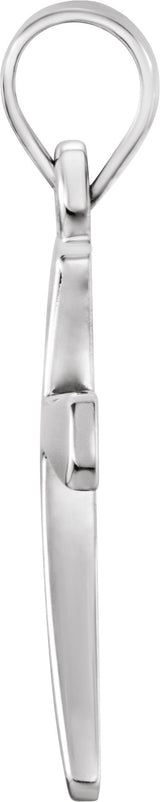 14K White Gold Cross Pendant