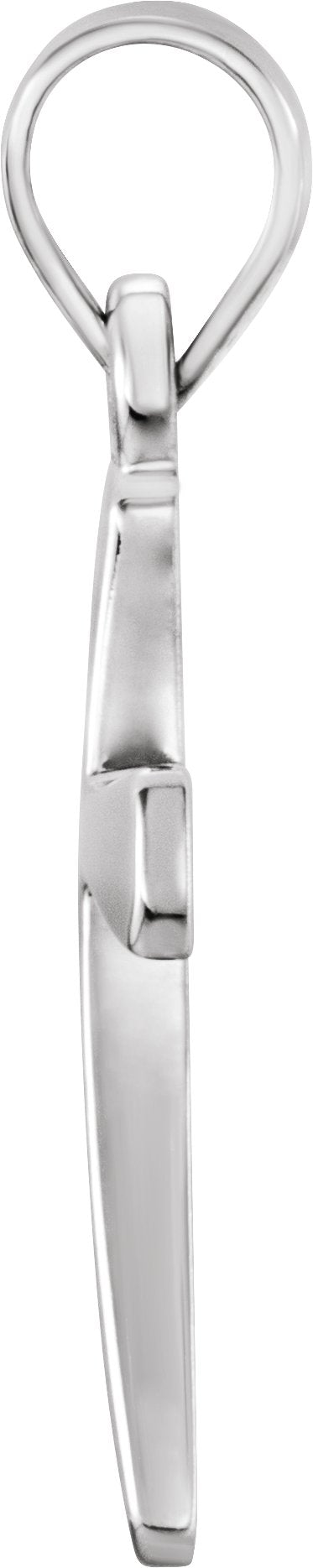 14K White Gold Cross Pendant