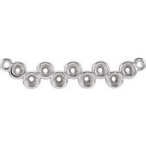18K White Bezel-Set Bar Necklace Center