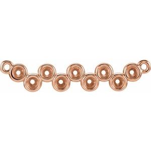 14K Rose Bezel-Set Bar Necklace Center