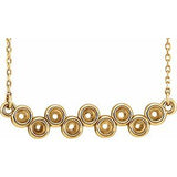 14K Yellow Bezel-Set Bar 16-18" Necklace Mounting
