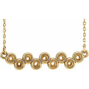 14K Yellow Bezel-Set Bar 16-18" Necklace Mounting