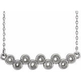 Platinum Bezel-Set Bar 16-18" Necklace Mounting