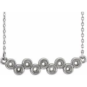 Platinum Bezel-Set Bar 16-18" Necklace Mounting