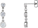 Three-Stone Bezel-Set Earrings
