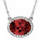 14K White Natural Mozambique Garnet & .04 CTW Natural Diamond 16 1/2