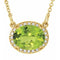 14K Yellow Natural Peridot & .04 CTW Natural Diamond 16 1/2