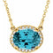 14K Yellow Natural Swiss Blue Topaz & .04 CTW Natural Diamond 16 1/2