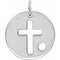 Sterling Silver Pierced Cross Disc Pendant Mounting