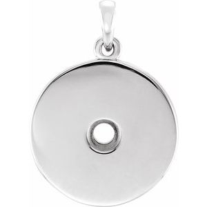 14K White 3 mm Round Disc 16-18" Necklace Mounting