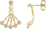 Bezel-Set Fan Earrings