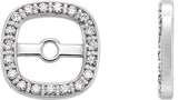 14K White Gold .08 CTW Natural Diamond Halo-Style Earring Jackets