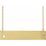 14K Yellow 2 mm Round Engravable Family Bar 16-18" Necklace Mounting