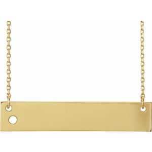 14K Yellow 2 mm Round Engravable Family Bar 16-18" Necklace Mounting