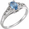 14K White March Youth Imitation Birthstone Ring
