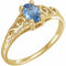 14K Yellow March Youth Imitation Birthstone Ring