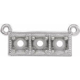 Platinum 3 mm Round Three-Stone Granulated Bar Necklace Center