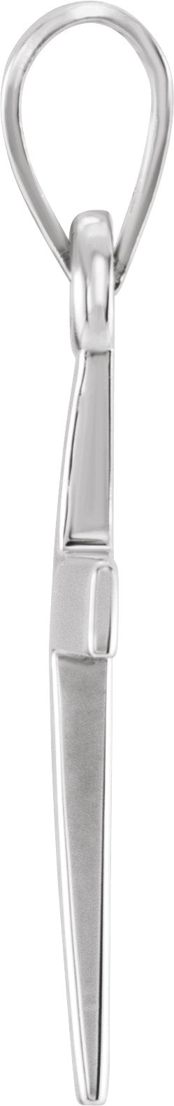 14K White Gold Cross Pendant