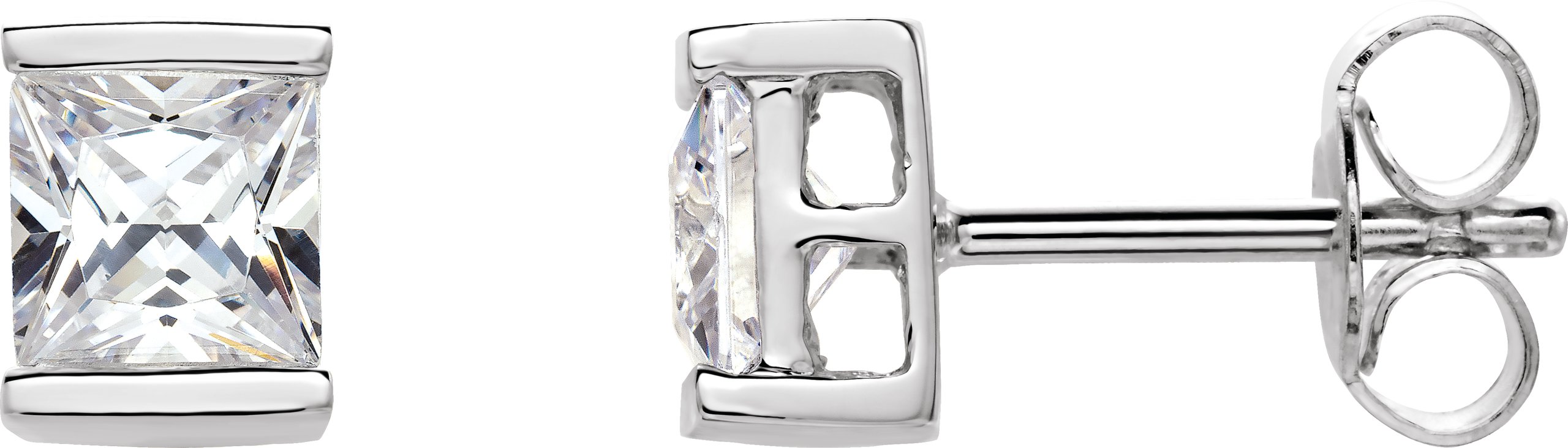 Square Channel-Set Stud Earrings