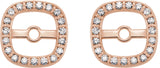 14K Rose Gold 1/10 CTW Natural Diamond Halo-Style Earring Jackets
