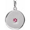 Platinum Natural Pink Tourmaline Disc Pendant