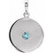 Platinum Natural Aquamarine Disc Pendant