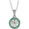 14K WhiteNatural Emerald & 1/3 CTWNatural Diamond 16-18