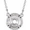 14K White 10 mm Round .07 CTW Natural Diamond Semi-Set 16