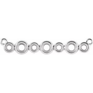 18K White 2.2 mm Round Bezel-Set Bar Necklace Center