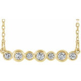 14K Yellow 1/5 CTW Natural Diamond Bezel-Set Bar 16-18" Necklace