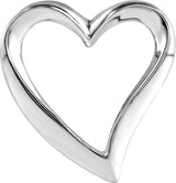 10K White Gold Heart Slide Pendant