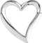 10K White Gold Heart Slide Pendant