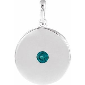 Sterling Silver Natural Alexandrite Disc Pendant